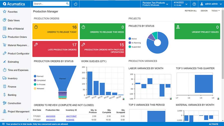 Acumatica cloud ERP system